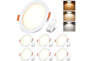 LVWIT LED Recessed Spot Lights,8W Led Panel Lighting,Soffit Lights,Waterproof Bathroom Down Lights Ceiling,800LM,3000K 4000K 6500K,Led Recessed Ceiling Lights,Spotlights Ceiling Lights(6PCS)