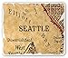 Produktbild Seattle Mouse Pad, Vintage Map of Elliot Bay Seattle Washington State Worn Out Torn Effect, Standard Size Rectangle Non-Slip Rubber Mousepad, Beige and Dark Brown