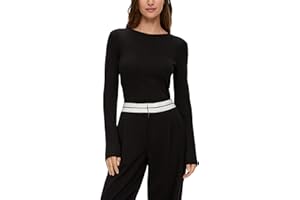 QS Geripptes Longsleeve im Slim Fit