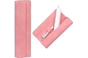 Unaone Toothbrush Travel Case Portable Electric Toothbrush Travel Case Containers Toothbrush Holder Storage Box Bag Carrying Case PU leather Protective Cover (Pink)