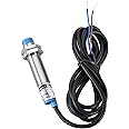 Heschen M12 Inductive Proximity Sensor Switch Non-shield Type LJ12A3-4-J/DZ Detector 4mm 90-250 VAC 400mA Normally Close(NC) 2 Wire