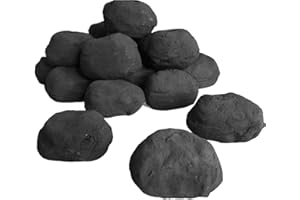 COALS 4 YOU NW LTD The Stove Wizard Gas Fire Replacement Coals 20 Ceramic Large Cast Coals for Gas, LPG, Bio Ethanol and Electric Fires 70mm x 50mm x 40mm, Black
