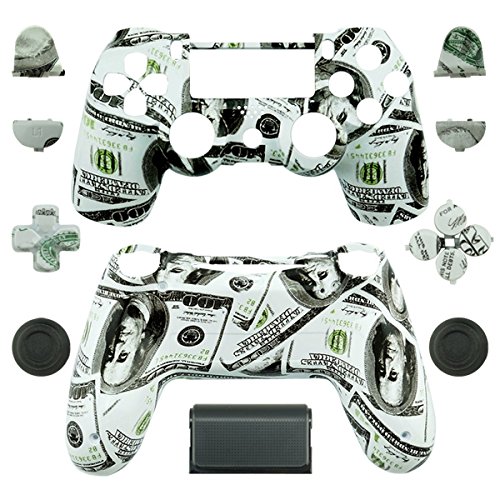 Preisvergleich Produktbild Controller Austauschgehäuse - Dollar Scheine mit Pad und Tasten / PS4