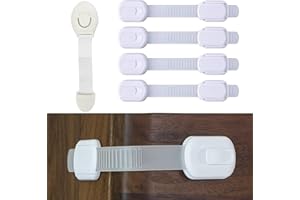 LVGPH Child Safety Cupboard Locks Adjustable Baby Fridge Lock Fridge Lock for Kids Self Adhesive Baby Proofing Cupboard Strap Locks Easy Install for Door Drawer Cabinets Wardrobe Fridge Kitchen Cupboard