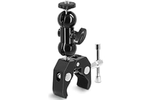 FAEFTY Super Clamp Tripod, Magic Arm mit Super clamp and 360¡ãKugelkopf, Kamerahalterung Klemme mit 1/4" und 3/8" Gewinde f¨¹r Kameras, LCD-Monitore, LED-Blitzger?te, DSLR