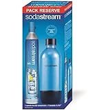 Sodastream Pack Cylindre CO2 supplémentaire + 1 Bouteille Pet 1L noire