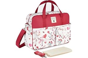 SONARIN Große Kapazität Multifunktionale Baby Wickeltasche,Wasserdicht Reise Wickeltasche Umhängetasche Tragetasche Henkeltaschen Babytasche mit Schultergurte & Wickelunterlage