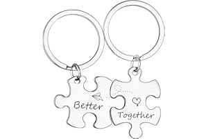 MADHAHEFU Couple Keyrings Boyfriend Girlfriend Gift Husband Keychain Valentine Day Gift Love Puzzle Jewellery