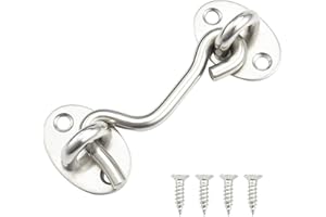 JALAN Verrous et boulons pour serrures de porte, Crochet de cabine, Support de fenêtre pour entretoise silencieux, Acier inoxydable, 75 mm, Argent