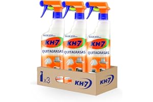 KH-7 Quitagrasas, Desengrasante, Elimina sin esfuerzo la grasa y suciedad de la cocina, ropa o exterior, Para todo tipo de Superficies y Tejidos - Pulverizador 650 ml, 3 unidades