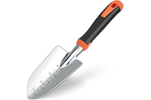 YUNHENTONG Petite Pelle Jardinage, Outils de Jardinage à Main, Pelle de Jardin avec Poignée Ergonomique Outillage de Jardin pour Plantation, Repiquage, Désherbage, L'ameublissement du Sol (Orange-A)