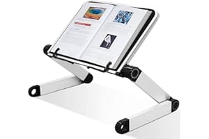 SYITCUN Support de livre réglable plus grand support de livre ergonomique avec trombones pour manuels scolaires livres de musique tablette cahier support de livre de cuisine support de livre