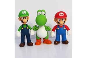 SALGIA 3 Piezas Figura Bros,Modelo Juguetes Bros,Figuras de Pastel Bros,muñecos Bros,Figuras muñeco,muñecos y Figuras de acción para,Luigi,Yoshi