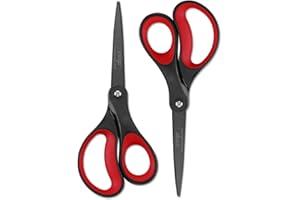 LIVINGO 2 Paires de Ciseaux Ciseaux anti-adhésifs en titane 20,3 cm, Ciseaux En Acier Inoxydable Plaqué Titane Résistant à Usages