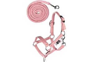 HKM Children's Hobby Horsing Basic Halter and Knit, Pink, One Size