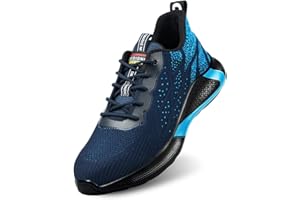 MITUDIDI Scarpe Antinfortunistiche S3 Uomo Donna con Punta in Acciaio Leggere Traspiranti Scarpe Sportive di Sicurezza Sneaker Estive per Unisex