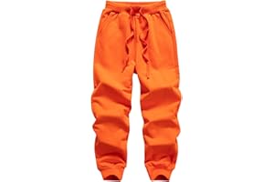 WIYOSHY Pantalones de chándal de algodón con cordón de Color sólido para niños y niñas
