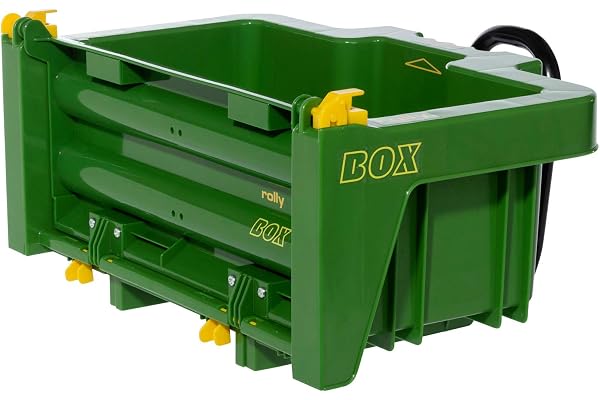 Remorque rollyBox John Deere pour tracteur (Fonction de basculement, Couleur verte, Pour les enfants de 3 à 10 ans, Pour tracteur à pédales) 408931