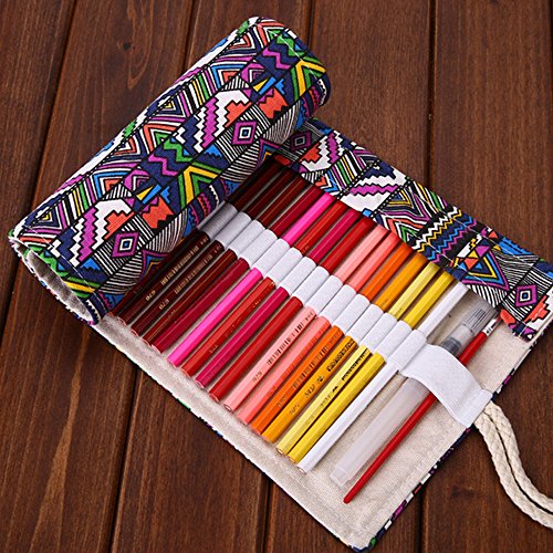 niceEshop(TM) Handgefertigt Leinwand Stifterolle für 36 Farbstift Bleistift - 3