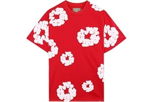 LAQUIEIO Denim Tears - Tuta unisex in cotone completo estivo, maglia e pantaloncini a fiori, stile Y2K