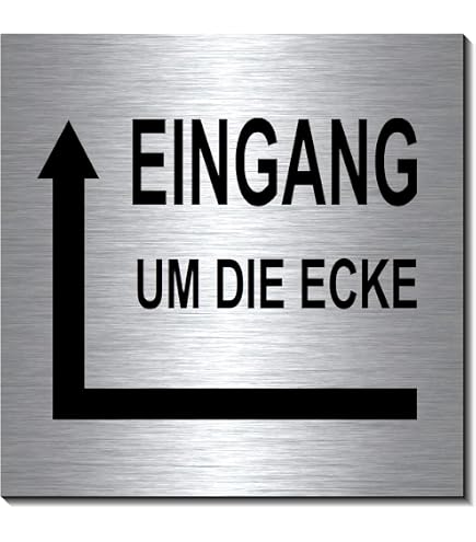 Türschild 160x40 Mm – Aluminium, Eloxiert In Edelstahloptik, Made In Germany (WC + Pfeil Links)