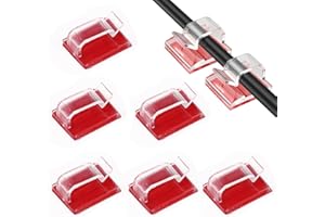 BDEPSTR 60 Pezzi Fermacavi, Clip per Cavi da Esterno con Nastri Adesivi Clip di Luce Decorazione Clip Ganci Autoadesivi Fermacavi per Luce Fata