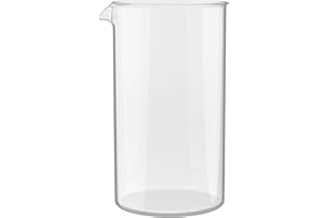 bonVIVO Jarra de Repuesto para Prensa Francesa – 1000 ml, Cristal Transparente Resistente al Calor, Sin BPA, Compatible Universal, Vaso Repuesto para Café, Té e Infusiones