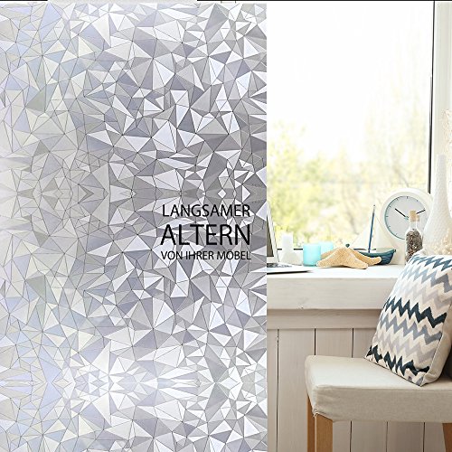 Fancy-fix Fensterfolie Dekorfolie Sichtschutzfolie Statische Folie Selbsthaftend (ohne Kleber) Milchglasfolie 40x150cm - 4