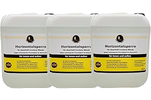 Leintrade Trockene Wand (30L) dauerhafte Horizontalsperre für innen und außen Verkieselung Kellerabdichtung Bohrlochinjektion 3x10L Inhalt