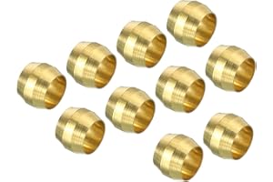 PATIKIL 6mm Tubo OD Ottone Compressione Manicotti Cerrule 20pz Raccordi Compressione Assortimento Kit
