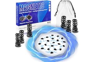 DxxD Scacchi Magnetici, Gioco di Strategia Portatile con 36 Pedine Magnetiche, Magnetic Chess Game, Gioco da Tavolo per 2-4 Giocatori, Scacchiera Magnetica Portatile per Feste in Famiglia Viaggio