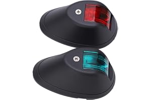 Fyearfly Boots Luces de navegación, 2 unidades de luces de señalización para yates, DC12 V-24 V, luces de navegación, luces LED para barcos de yates (negro)