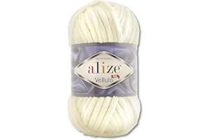 WOHNKULT 100 g Alize Velluto Wool in 30 Selections (62 | Light Cream)