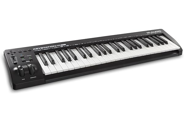 M-AUDIO Keystation 49MK3 - Clavier MIDI 49 Touches USB, Commandes Paramétrables, Molettes Pitch, Modulation, Connexion Plug-And-Play (Mac/PC) et Logiciel de Studio Inclus