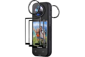 Aerku 2 Pezzi Accessori Protezioni Lenti per Insta360 X4, 2 Pezzi Copertura totale Pellicola Vetro Temperato, 9H Durezza HD Anti Graffi Fotocamera Protezione dello Schermo - Rimovibili