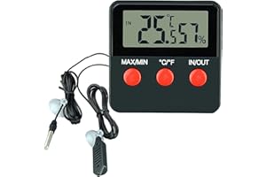 ZHITING Reptiles Thermomètre Numérique Hygromètre LCD Jauge de Température et Humidité pour Terrarium Animaux Domestiques Incubateur, Réservoir