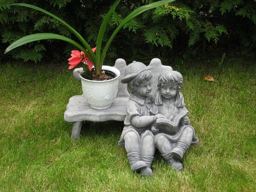 Nr.112 Kinder Junge und Mädchen auf Bank 2-Set ca. 21 kg Frostfest Stein - 5