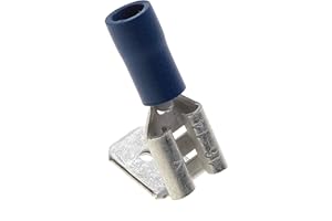 KEPLE Conector Multipilar De 6,35 Mm, Paquete De 100-15A, Azul, Conectores De Pala Termorretráctiles, Doble Desconexión Rápida, Empalme Piggyback Semiaislado De PVC Macho/hembra