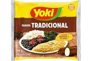 QUBROS Yoki Farofa Tradicional 400g | Traditional Cassava Crumbs 400g | Brazilian Special Flavour and Crunchiness | Ready-to-Use Cassava Flour (Seasoned Cassava Crumbs, 1 Pack)