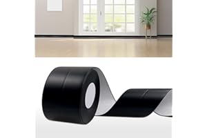 DIKARIYA Rodapies Autoadhesivo Negro, 18M Rodapie PVC Rodapie Adhesivo Rodapié Flexible y Blanda, Zócalo Autoadhesivo Cocina, Embellecedor Encimera Cocina, 19 x 19mm Rodapie Apto Para Cocina y Baño