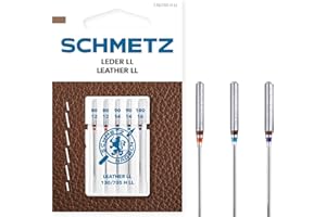 SCHMETZ | 5 Aghi per macchine da cucire | Pelle LL | 130/705 H LL | Spessore 80/12-100/16