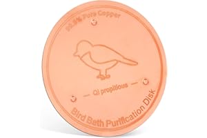 BOXOB Bird Bath Copper Disk, 4in Bird Bath Purification Disc with Triple-Point Support All-Season Safe Water Purifier for Outdoor Birdbaths & Bowls