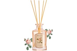 ‎AIRKEEP Airkeep Raumduft Bulgarian Rose Duft, 180ml Reed Diffuser mit 8 Duftstäbchen, Deko für Schlafzimmer, Badezimmer, Büros, Schränke