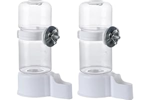 SUXGUMOE Vögel Wasserspender, 2 Stück Automatischer Trinkflaschen für Käfig, Kunststoff Papageien Futterspender Tränke Vogelkäfig Zubehör für Wellensittich Lovebirds Nymphensittich (Weiß 140ml)