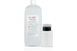 NAILS FACTORY N&BF Nagel Cleaner Set 1000ml + Dispenser Pumpflasche - 70% Isopropanol Alkohol isopropylalkohol – für Gelnägel (Schwarz 150ml)