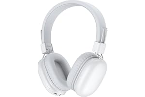 AWATRUE Cascos Inalambricos Bluetooth Niño, Auriculares Inalambricos Diadema Plegable, Límite de Volumen de 85/94dB, Micrófono Integrado, 50 Horas de Reproducción, Headphones Niño para Escuela, Viaje (Blanco)