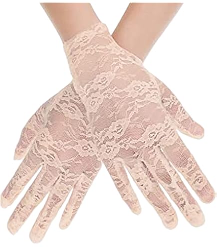 MoreChioce - Gants Longs Dentelle Femme | Style Rétro 1920s | Pour Mariage, Soirée, Déguisement Gothique | Nylon/Spandex