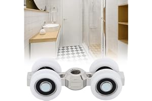 BIGKING Rouleau de porte, glissière de porte coulissante Rouleaux de porte suspendus Roulements à 4 roues pour meubles