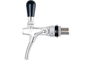 BieTal® Kompensatorhahn Schankhahn Zapfhahn Einstellbarer Bierhahn mit Schaumtaste - verchromt - 35mm