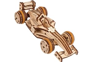 UGEARS Compact Racer Puzzles 3D pour Adultes - Kits de Construction de Modèles - Puzzle en Bois Passe-Temps pour Hommes - Rompecabezas 3D Para Adultos - Kit de Modèle en Bois à Construire